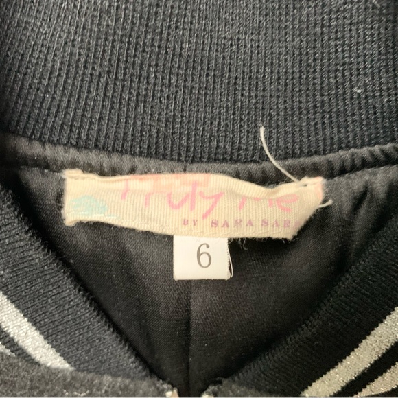 Truly Me Girls Bomber Jacket Charcoal Rhinestone 6 - Picture 3 of 16